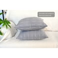 thumbnail image 5 of 20 x20 inches Gray Cotton Pillow Covers  / Woven Stripes Patterned Modern Cushion Covers / Simple Throw Pillow Cases Contemporary Luxury  Sofa, Couch, Bed, Set of 2, 5 of 14
