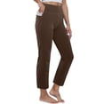 thumbnail image 4 of vigerkar Women's Yoga Leggings Straight Leg High Waisted Tummy Control Workout Lounge Pants with Pockets Coffee, 3XL, 4 of 7
