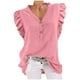 thumbnail image 3 of Blusas para mujer,Blusa informal con cuello en V para mujer, mangas holgadas, mezcla de poliéster y elastano, ideal para el hogar y el trabajo, sopatenor, 3 of 9