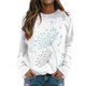 thumbnail image 1 of Gibobby Sudadera sin capucha y ocio Sudadera informal con estampado de diente de león para mujer, sudadera de manga larga, informal, Top (Blanco, M), 1 of 5