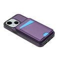 thumbnail image 6 of Compatible With iPhone 14 Plus Magnetic Detachable Wallet Case,PU Leather Back Flip Kickstand,[Compatible With Magsafe],With Card Slots,Shockproof Rugged Phone Case Cover,Purple, 6 of 10