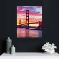 thumbnail image 4 of JEUXUS Artmyharbor Canvas Wall Art Golden Gate Bridge at Sunrise Landscape Picture Print San Francisco California Artwork Painting Modern Home Art Decor Stretched Ready to Hang 16x20 inch, 4 of 4