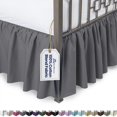 thumbnail image 1 of Ruffled Bed Skirt with Split Corners - Queen, Dove Grey, 21 Inch Drop Cotton Blend Bedskirt (Available in 14 Colors) - Blissford Dust Ruffle, 1 of 7