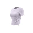 thumbnail image 5 of DxhmoneyHX Womens Workout Tops Crew Neck Gym Short Sleeve T Shirt Classic Fit Textured Athletic Yoga Tops Summer Comfy Lounge Basic Tees, 5 of 6