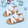 thumbnail image 2 of Gubotare Little Girls Sandals Infant Baby Girls Sandals Summer Baby Dress Flat Shoes Newborn Crib Shoes Walkers Shoes Size 11 (Pink,Little Kids 11), 2 of 7