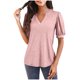 thumbnail image 1 of Tamaño Más Suelto Ajuste Camisetas para las Mujeres con Cuello en V de Manga Corta Suelta Camisa Superior, Poliéster, 1 of 3