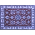 thumbnail image 1 of Ahgly Company Machine Washable Indoor Rectangle Geometric Blue Traditional Area Rugs, 7' x 10', 1 of 4