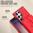 thumbnail image 4 of For Apple Samsung Galaxy S25 Ultra 5G RFID Blocking Protective Purse Wallet Case Magnetic Flip Cover Multi-Card Slots Pocket With Detachable Shoulder Strap And Wrist Strap,Red,For Galaxy S25 Ultra 5G, 4 of 7
