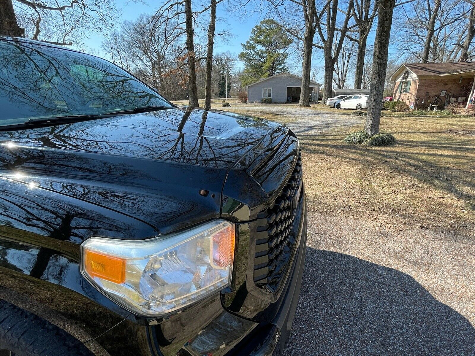 Kojem For 2014-2021 Toyota Tundra Front Upper Grille Hood Scoop Platinum Style Hood Bulge Molding Replaces 761800C030 TO1231102 REPT133702