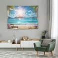 thumbnail image 2 of GOSMITH  Beach Landscape Tapestry, Tropic Ocean Sea Island Palm Tree Seaside Tapestries for Living Room Summer Window Wall Hanging 40x30 Inch, 2 of 7