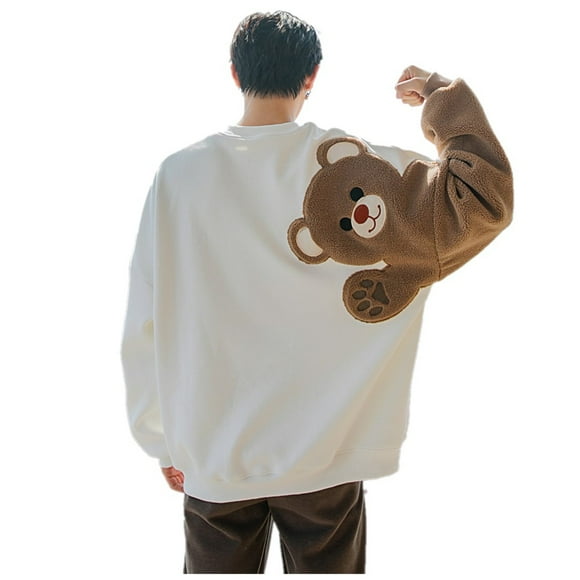 Sudadera de Lana de Cordero Bordada con Osito Lindo