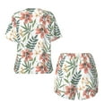 thumbnail image 5 of Naloa Lilies Flowers Women's Short-Sleeved Pajama Set, Loungewear, Summer pajamas, Breathable Cozy - 3X-Large, 5 of 9