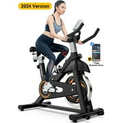 Pooboo Indoor Cycling Exercise Bikes Stationary Fitness Cycle Upright Cycling Belt Drive for Home Cardio Workout 35 Lbs Flywheel 350lb