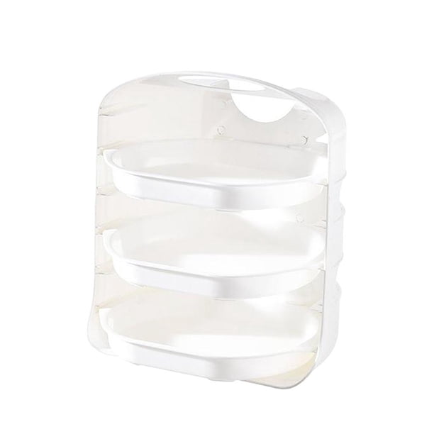 Bandeja de almacenamiento de vajilla superponible de varias capas para estante organizador de cocina blanco 3 capas