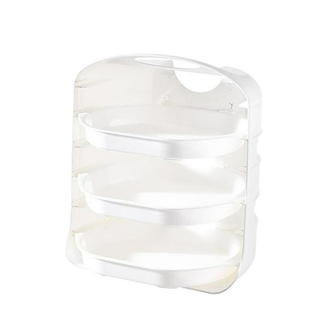 Bandeja organizadora de platos y vajilla superponible para la cocina blanco 3 capas