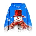 thumbnail image 2 of Odeerbi Kids Boys Girls Christmas Hoodies Snowman Print Hooded Sweatshirts Children's Long Sleeve Pattern T-shirt Printed Round Neck Shirt Hooded Sweatshirt Blue, 2 of 4