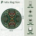thumbnail image 3 of Bleum Cade Round Rugs 6ft Floral Area Rug for Living Room Green Washable Rug Non Slip Soft Low Pile Faux Wool Botanical Throw Rugs for Bedroom, Dining Room, Nursery, Home Decor, 3 of 9