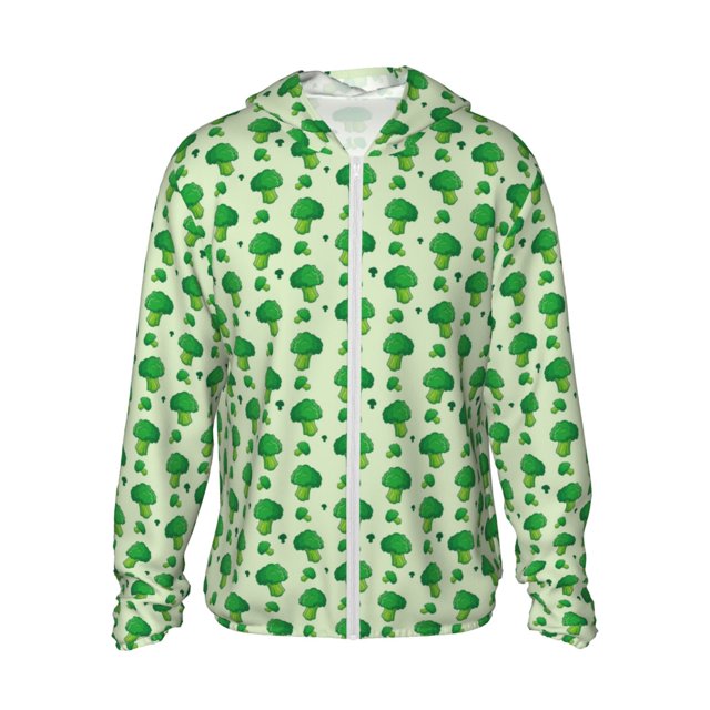 Lsque Broccoli 1 Pattern UPF 50+ Lightweight Sun Protection Men's Women's Long Sleeve Shirt, Hoodie Performance -3X-Large