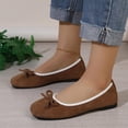 thumbnail image 5 of Miqool Bowknot Ballet Flats for Women Casual Flat Shoes Flock Round Toe Soft Sole Slip On Loafers Indoor Outdoor Comfortable Shoes, 5 of 9