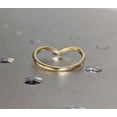 thumbnail image 4 of Jewelerix 14K Yellow Gold Vermeil V Shape Moissanite Chevron Ring, Dainty Stackable Ring Minimalist Wedding Band for Women, 4 of 5
