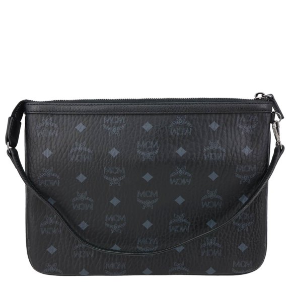 Pre-Owned MCM Medium Visetos Canvas Wristlet Black
