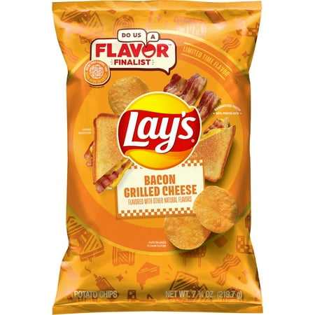 Lay's Potato Chips Bacon Grilled Cheese Flavored Snack Chips, 7.75 oz Bag