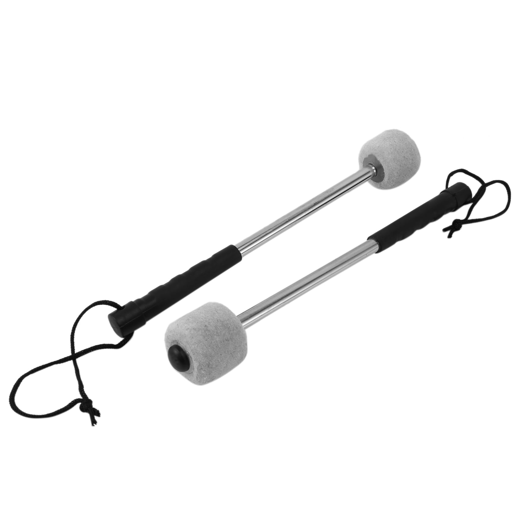 12Pcs Drum Mallet Felt Head Percussion Mallets Timpani Sticks with Stainless Steel Handle,White