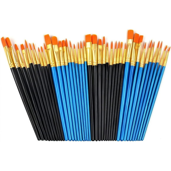 40 Pcs Paint Brushes, Paint Brush Set, Paint Brushes for Acrylic Painting, Watercolor Brushes, Acrylic Paint Brushes for Acrylic Oil Watercolor, Miniature Detailing, and Rock Painting