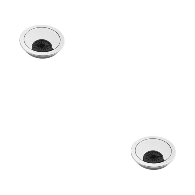 Wweixi ABS Computer Desk Hole Cover Portable Waterproof Round Dustproof Nonslip Office Table Cable Fixing Grommet Organizer 50mm Silver 2Set