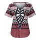 thumbnail image 3 of Gibobby Camisas mexicanas con cuello en V para mujer Camiseta manga corta informal con cuello en V estampada para mujer(I,M), 3 of 4