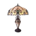 thumbnail image 2 of LIAISON Tiffany-style 3 Light Victorian Double Lit Table Lamp 18" Shade, Multicolor, 2 of 3