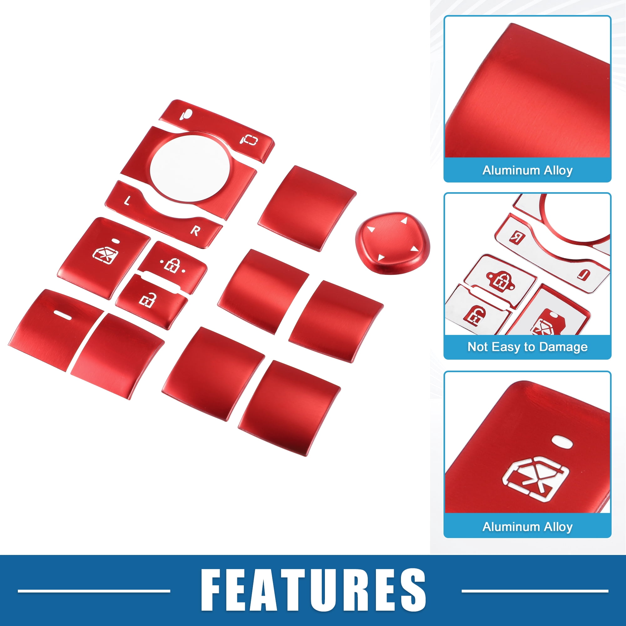 Unique Bargains Window Switch Button Cover for Toyota RAV4 2019-2022 Red
