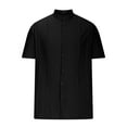 thumbnail image 4 of Taqqpue Mens Short Sleeve Guayabera Shirts Linen Cotton Button Down Mexican Embroidered Cuban Wedding Shirt Summer Beach Tops, 4 of 6