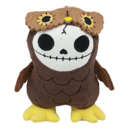 Ebros Furry Bones Skeleton Hootie The Brown Owl Plush Toy Doll Collectible 5.75" Tall