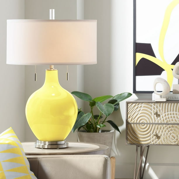 Color Plus Modern Table Lamp 28 Tall, Yellow Bedside Table Lamp Shade