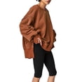 thumbnail image 1 of Faithtur Women’s Solid Color Sweatshirts Long Sleeve Crew Neck Drop Shoulder Pullover Tops Fall Sweaters, 1 of 3