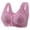 Purple, variant on Women's Front Closure Bras Plus Size Floral Print Full Coverage Support Bra Grey Size 36