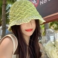 thumbnail image 2 of SikaFu Hollow Straw Weave Bucket Hats For Women Spring Summer Travel Sunshade Hat Fishermen Cap For Lady Panama Outdoor Basin Cap Gorro, 2 of 6