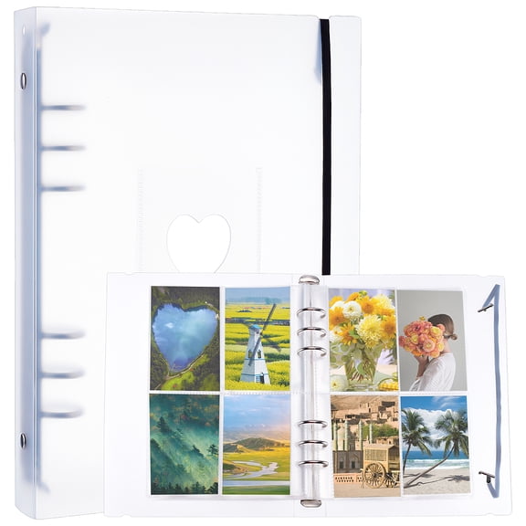 10 Inch Photo Album 4x2.6 Inch Clear Pages Hold 100PCS Clear Cover Picture Book for Family Photos Display Storage