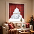 thumbnail image 6 of Plaid Christmas Tree Swag Valance Curtain, Light Filtering Snow Scene Window Curtain with Tassel Fringe, Rod Pocket Farmhouse Style for Kitchen Dining Room, 6 of 6