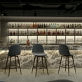 thumbnail image 3 of Homy Casa Set of 4 Swivel 26 inch Bar Stools with Footrest Upholstered Seats for Kitchen Dining Home Bar, Grey Fabric, 3 of 10