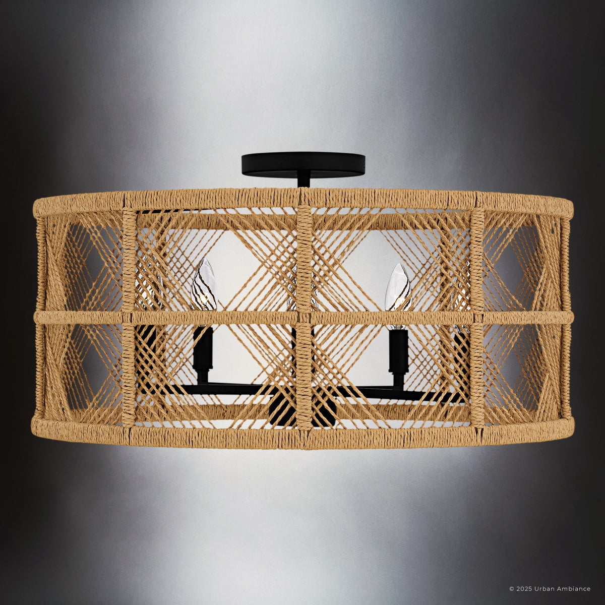 Luxury Bohemian Ceiling Light, Matte Black, UQL5991