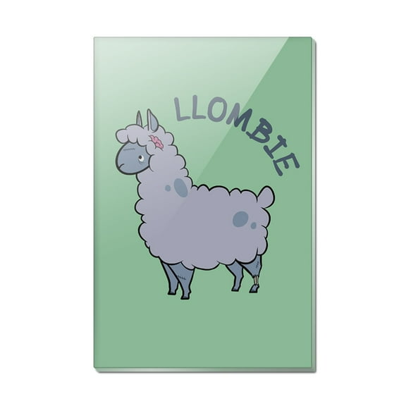 Llombie Llama Zombie Rectangle Acrylic Fridge Refrigerator Magnet