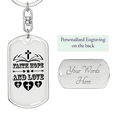thumbnail image 2 of Faith Hope And Love Stainless Steel or 18k Gold Premium Swivel Dog Tag Keychain, 2 of 10