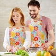 thumbnail image 3 of Pioneer Flower Floral Print Pattern Apron for Women and Men, Cotton Linen Waterproof with Pockets, Adjustable, 33x27 Inch for Kitchen, Gardening, BBQ, Salon, 3 of 6