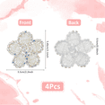 thumbnail image 2 of 4Pcs Flower Cloth Patches Glass Beaded Appliques Stick On Patch with Rhinestone Costume Accessories Clear AB 54.5x55x4mm for DIY, 2 of 6