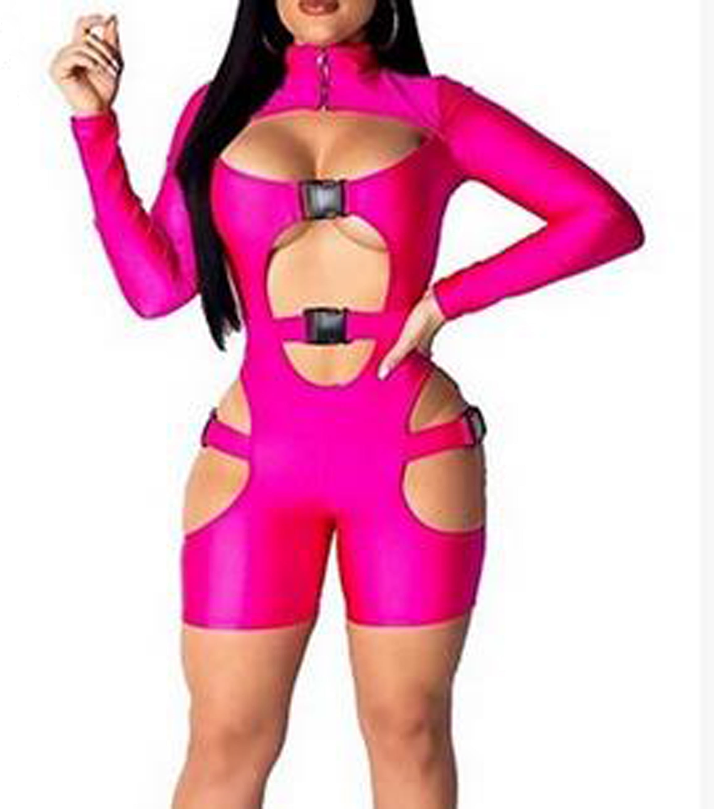 Women Sexy Hollow Out Jumpsuit Turtle 