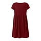 thumbnail image 4 of 2025 Vestido largo de algodón y lino para mujer, con cuello redondo, tallas grandes, corte holgado, color liso, estilo veraniego/OL, 4 of 5