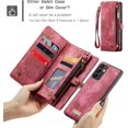 thumbnail image 3 of Funda Billetera para Samsung Galaxy A54, Funda de Cuero con Cremallera en Folio, Billetera con Correa para Tarjetero, Muñequera, Funda Trasera Protectora Magnética Desmontable, 3 of 6