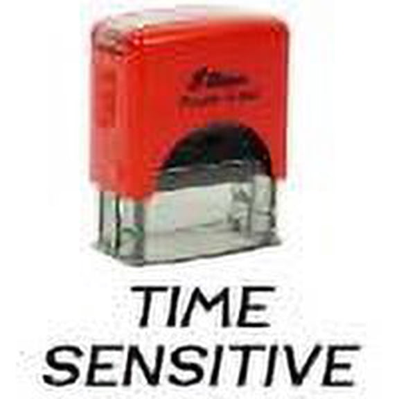 Printtoo Time Sensitive Self Inking Rubber Stamp Pre,Inked Office Stamp, Home Office Business Stationery, 38 x 14 mm, Black